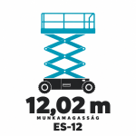 ES-12 személyemelő piktogram – 12,02 m munkamagasság