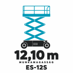 ES-12S személyemelő piktogram – 12,10 m munkamagasság