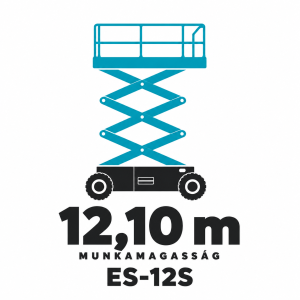 ES-12S személyemelő piktogram – 12,10 m munkamagasság