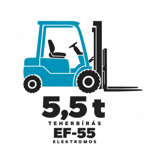 EF-55 targonca piktogram – 5,5 t teherbírás